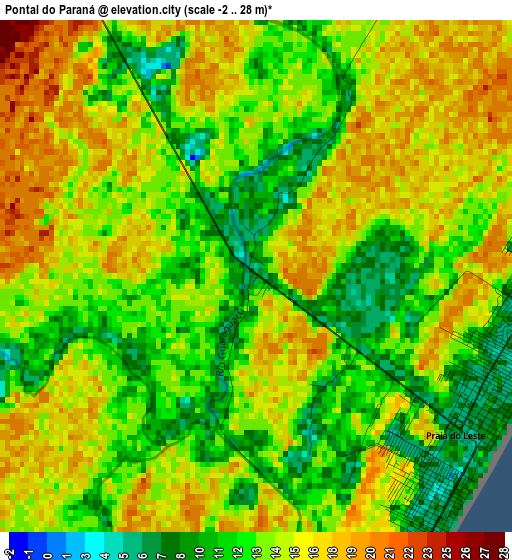 Pontal do Paraná elevation map