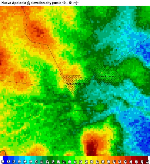 Nueva Apolonia elevation map