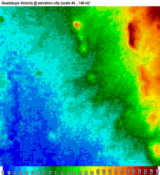Guadalupe Victoria elevation map