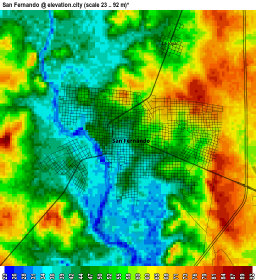 San Fernando elevation map