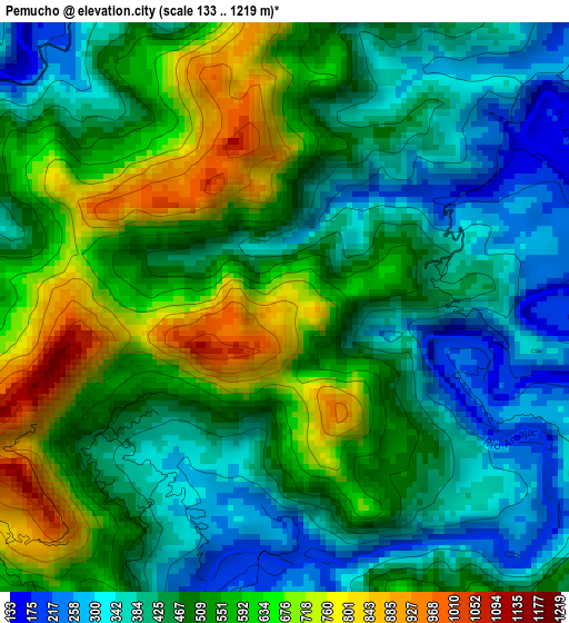 Pemucho elevation map