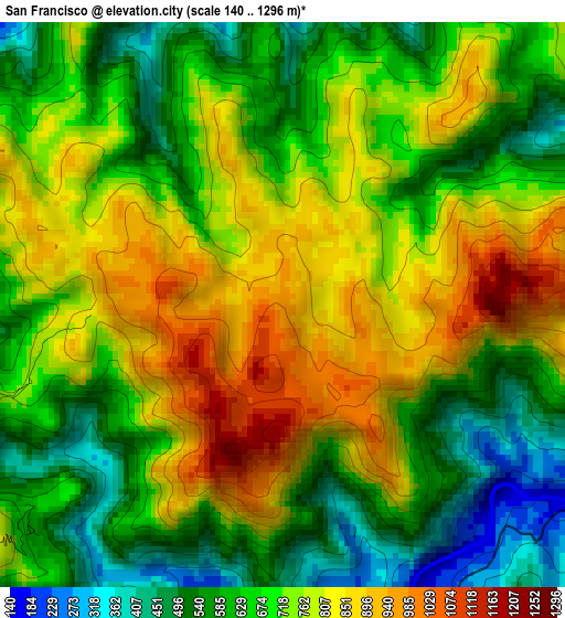 San Francisco elevation map