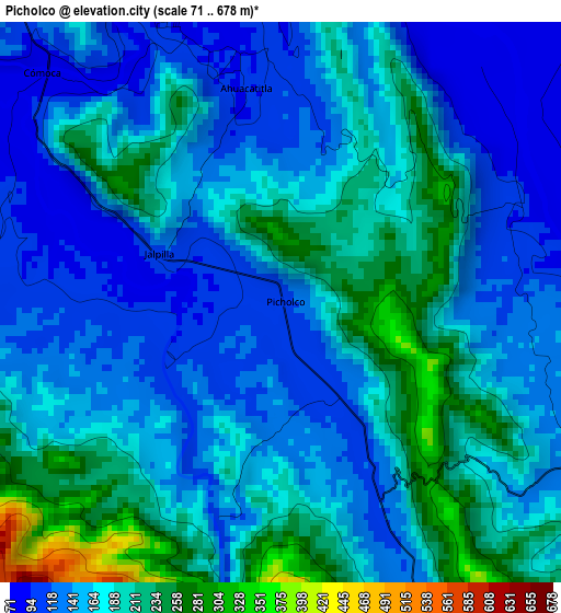 Picholco elevation map