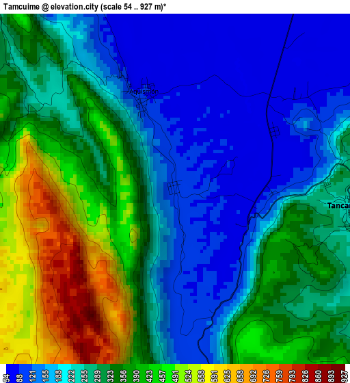 Tamcuime elevation map