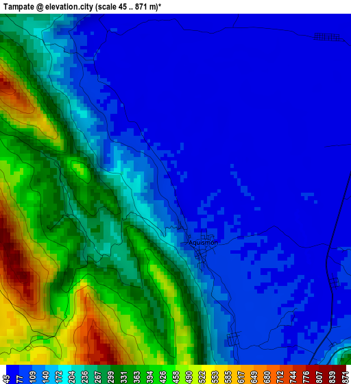 Tampate elevation map