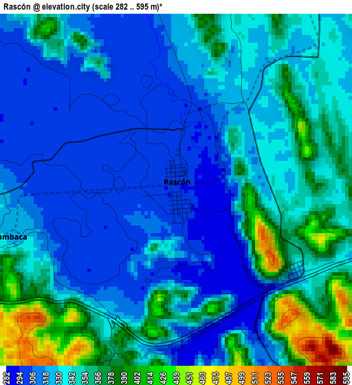 Rascón elevation map