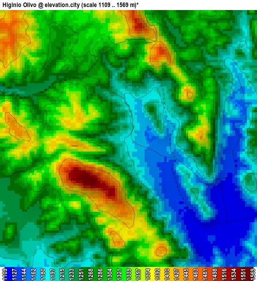 Higinio Olivo elevation map