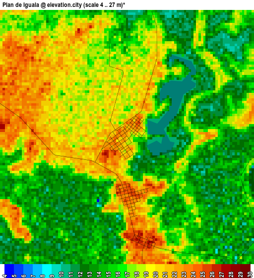 Plan de Iguala elevation map