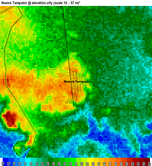 Nuevo Tampaón elevation map