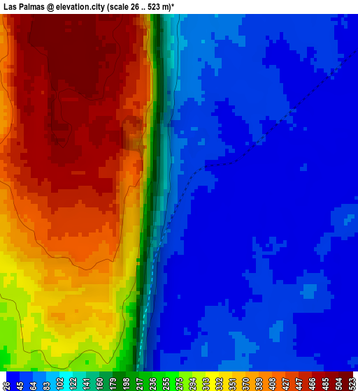 Las Palmas elevation map