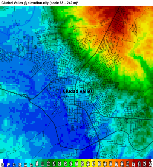 Ciudad Valles elevation map