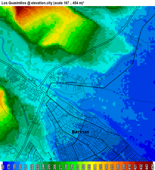 Los Guasimitos elevation map