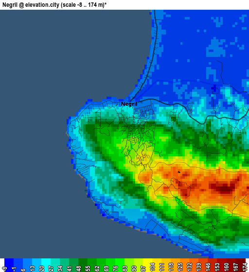 Negril elevation map