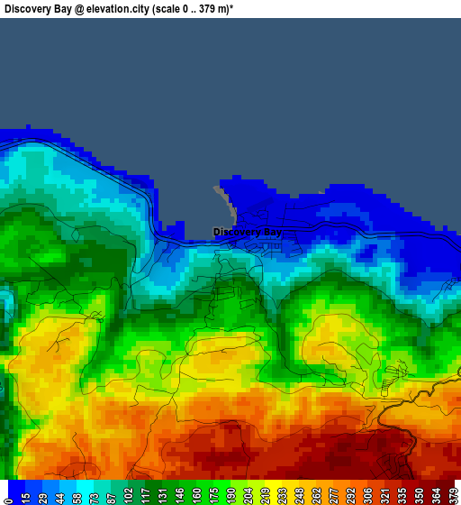 Discovery Bay elevation map