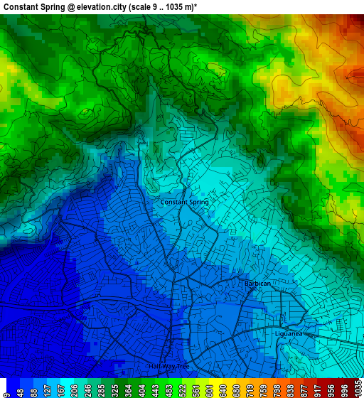Constant Spring elevation map