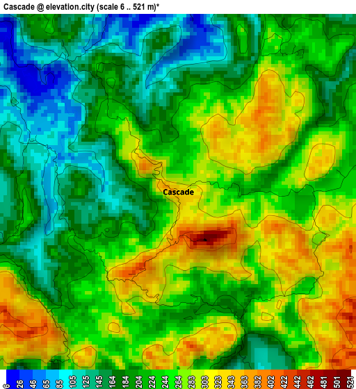 Cascade elevation map