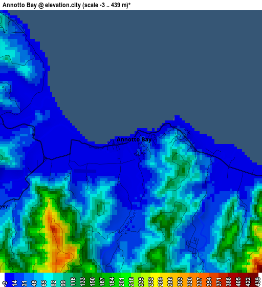 Annotto Bay elevation map