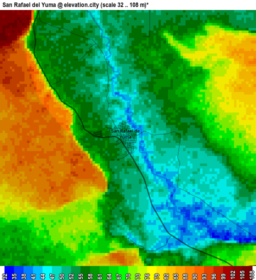 San Rafael del Yuma elevation map