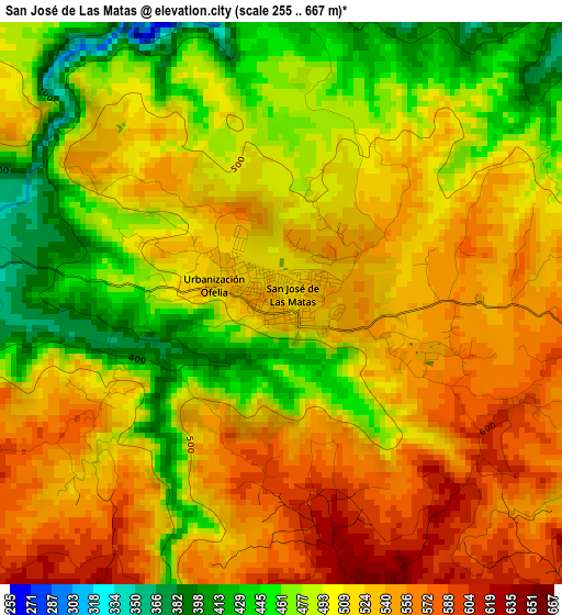 San José de Las Matas elevation map
