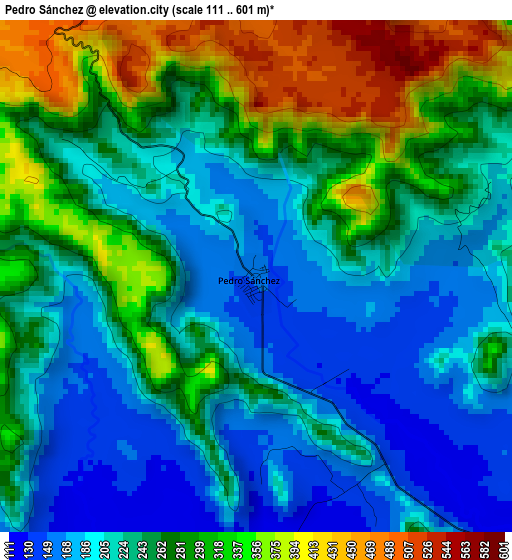 Pedro Sánchez elevation map