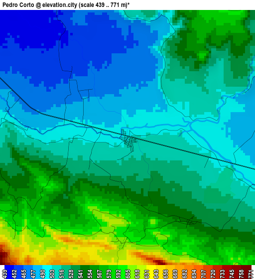 Pedro Corto elevation map