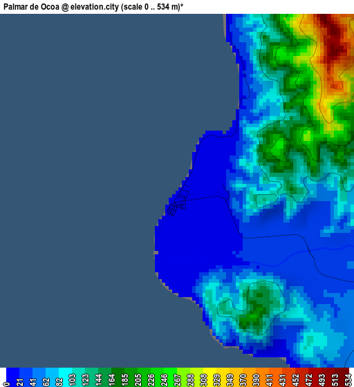 Palmar de Ocoa elevation map