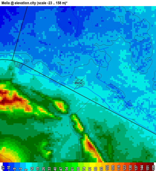 Mella elevation map