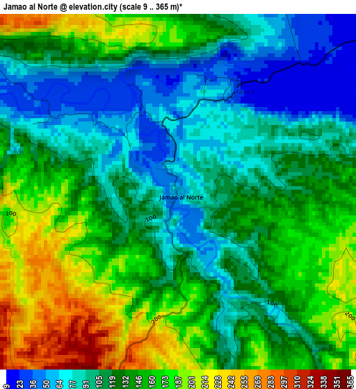 Jamao al Norte elevation map