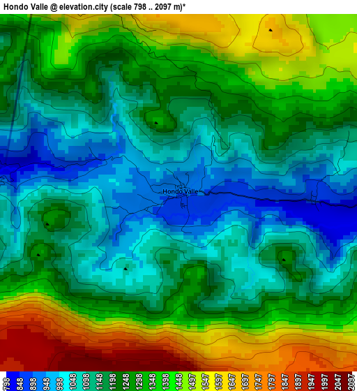Hondo Valle elevation map