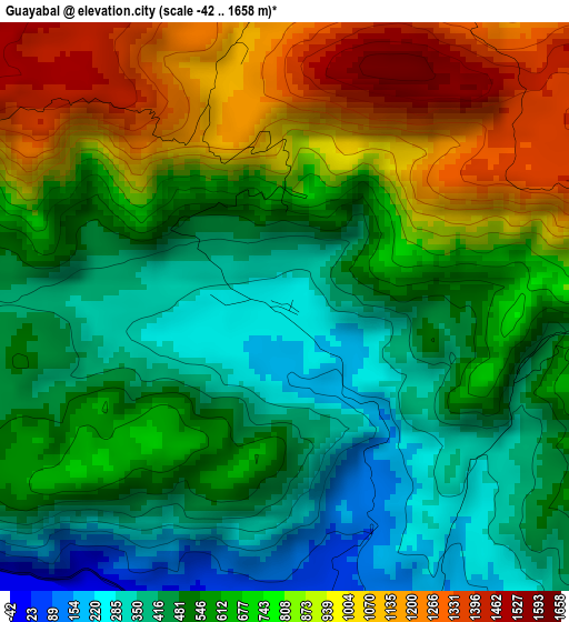 Guayabal elevation map