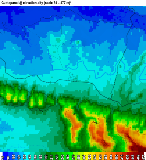Guatapanal elevation map