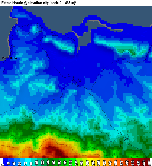Estero Hondo elevation map