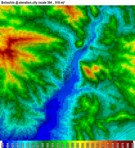 Bohechío elevation map