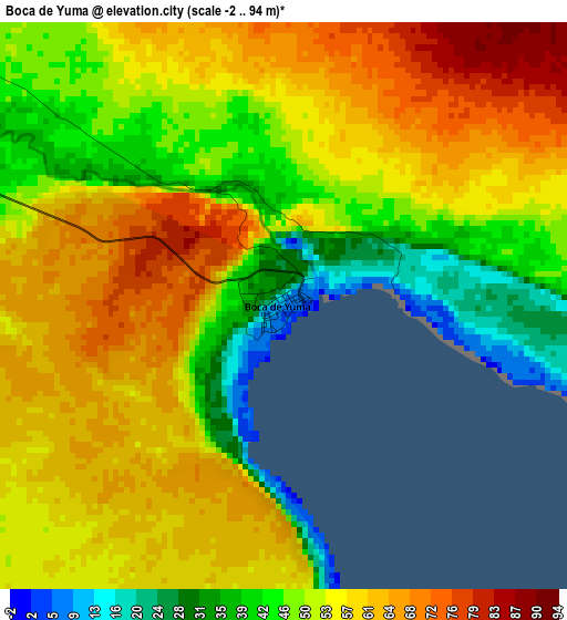Boca de Yuma elevation map