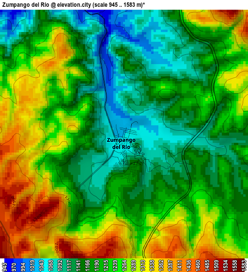 Zumpango del Río elevation map