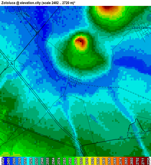 Zotoluca elevation map