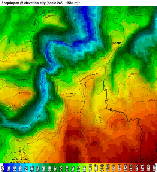 Zoquiopan elevation map