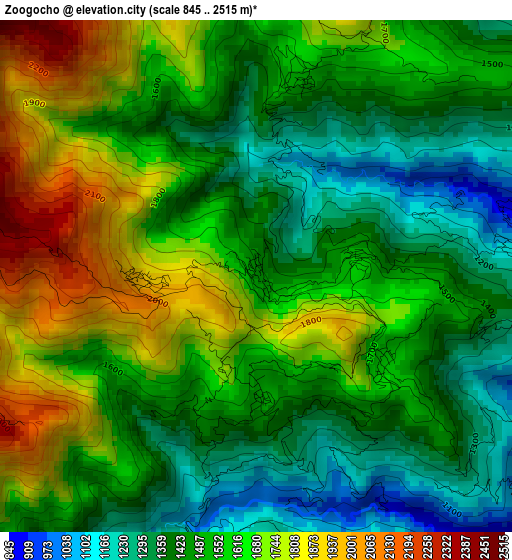 Zoogocho elevation map