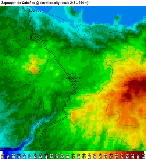 Zapoapan de Cabañas elevation map