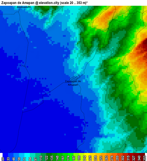 Zapoapan de Amapan elevation map