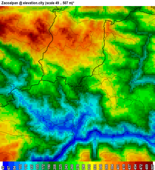 Zacoalpan elevation map