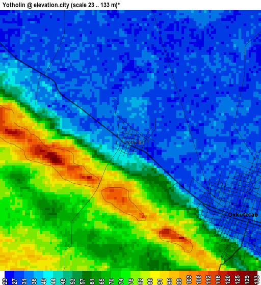 Yotholin elevation map