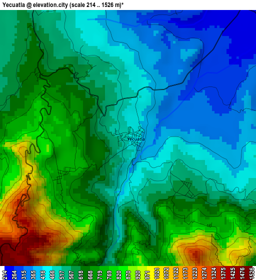 Yecuatla elevation map