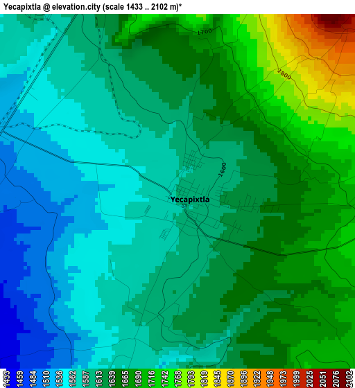Yecapixtla elevation map