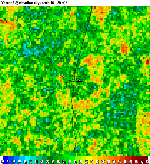 Yaxcabá elevation map