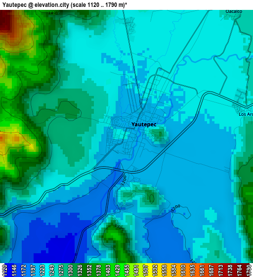 Yautepec elevation map