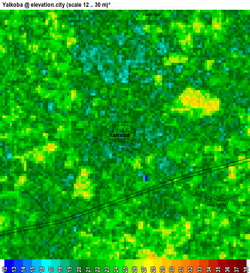 Yalkoba elevation map