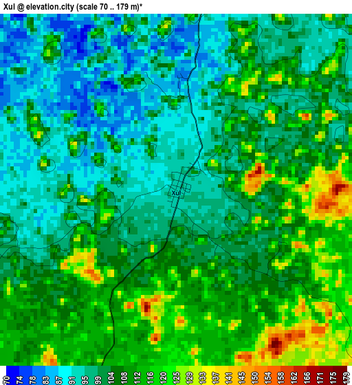 Xul elevation map