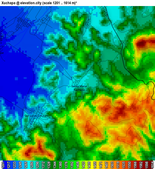 Xuchapa elevation map