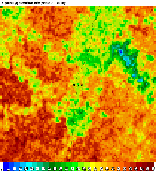 X-pichil elevation map